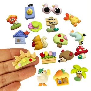 Lindo bosque granja Animal vida tema parte posterior plana resina encanto DIY accesorio para recuerdo o modelo de hada estilo Artificial - Product Image 1