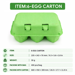 Barquette à œufs en pulpe moulée biodégradable pour 6 œufs, logo personnalisé, emballage en papier recyclé écologique - Product Image 2