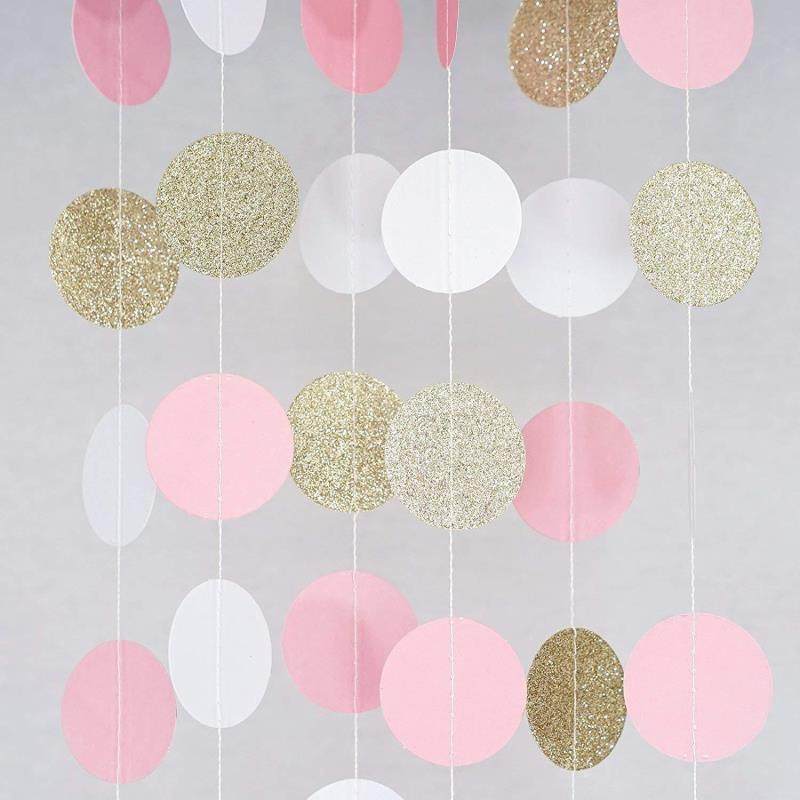 4m gold powder white wafer flower