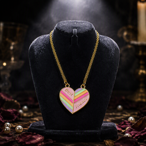 Collier <span class=keywords><strong>d</strong></span>'amitié en alliage ODM BFF, pendentif en forme de cœur brisé en 2 parties, pour enfants - Cadeau de fête et de fiançailles - Product Image 2