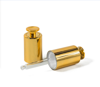 18/410 compte-gouttes à bouton-pression doré brillant avec bouchon compte-gouttes d'huile essentielle d'ampoule de pipette en verre