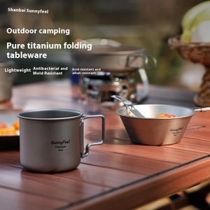 Best-seller Batterie de cuisine d'extérieur en titane pur résistante à la moisissure et antibactérienne Batterie de cuisine pliable pour le stockage et le camping - Product Image 3