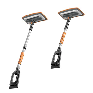 Ice Scraper Aluminum Alloy Telescopic Handle Multi-functional Car Snow Removal De-icing Tool Winter Use - Product Image 3