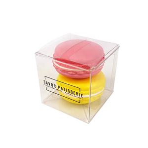 Caja Plegable Cuadrada de Plástico PET Transparente de Grado Alimenticio con Impresión Personalizada para Empacar Postres, Macarons y Galletas - Product Image 2