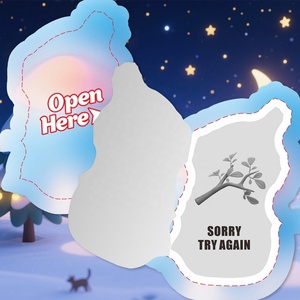 Wholesale Pull Tab <b>Tickets</b> Custom Shapes Snowman Design Digital Printing Recyclable Paper for Instant Win - Product Image 4