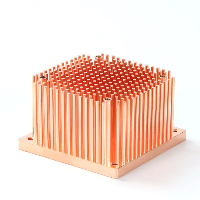 Radiator tembaga murni pengolahan ekstrusi dingin Heatsink tembaga tempa 45*45*20mm