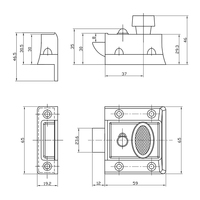 Serrure de porte d'entrepôt antivol durable et écologique Anin, 60 mm, en alliage de zinc avec cylindre en laiton massif et 2 clés, modèle 564E