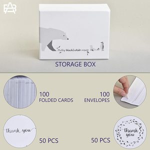 Biglietti di ringraziamento 2 disegni di note di ringraziamento vuote e buste autosigillanti Set fisso da dare ringraziamento per matrimonio, sposa - Product Image 6