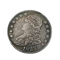1830 USA Souvenir Coin Replica Collection American Capped BUST DEMI DOLLAR Antique 50c US Silver Plated Copper Coin
