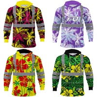 Sweat à capuche Hawaii haute visibilité PURE personnalisé motif d'impression par sublimation logo personnalisé nom sécurité réfléchissante vêtements pour hommes vêtements de travail sweats à capuche