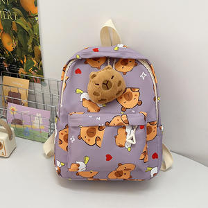 กระเป๋าเป้สะพายหลังลายการ์ตูนคาปิบารา ทำจากไนลอน กันน้ำ แฟชั่นใหม่ สำหรับเด็กอนุบาลและประถม - Product Image 3