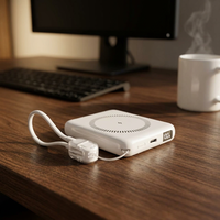 Batterie externe magnétique sans fil ultra-fine 5000 mAh avec cordon de chargement portable – Idéale pour offrir en souvenir