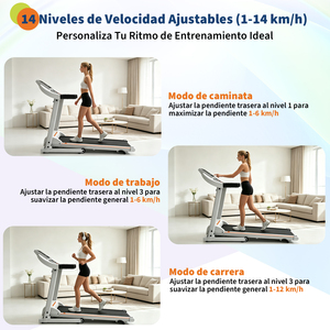 Caminadora Eléctrica Plegable para Uso Doméstico, Pantalla LED, Seguimiento de Calorías, Portátil, para Espacios Pequeños, Entrenamiento Cardiovascular, Acero, 110 kg Máx. - Product Image 3