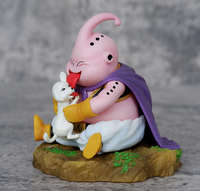 Nouveau Japon Anime 8cm Posture Assise Modèle Super Saiyan Démon Buu Gk Graisse Buu Lécher Chien Scène Dragonball Z Anime Action Figure