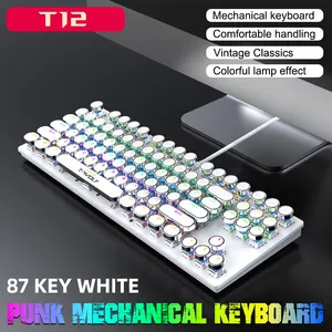 आरजीबी प्रकाश खेल दौर कुंजी यांत्रिक कीबोर्ड पंक चढ़ाना 87 कुंजी कंप्यूटर ब्लू स्विच बैकलिट यूएसबी वायर्ड लैपटॉप कीबोर्ड