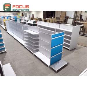 Comptoir de présentation de perruques autoportant en verre avec tiroirs et étagères pour magasin de coiffure - Product Image 6