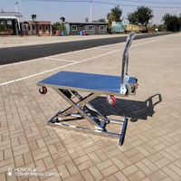 Chariot élévateur électrique 250 kg, plateforme de levage portable pour atelier, table élévatrice à ciseaux hydraulique, construction en acier à quatre roues pour fourgonnette