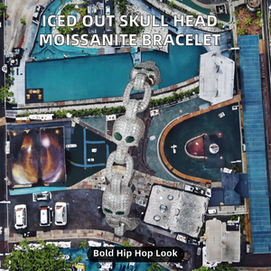 Hip Hop 13mm White Gold 925 Sterling <b>Silver</b> VVS Moissanite Diamond Iced Out Flower Link GRA Certified <b>Bracelet</b> for <b>Men</b> - Product Image 2