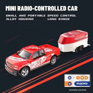 2.4G 1:64 Échelle Alliage RC <span class=keywords><strong>Voiture</strong></span> Remorque Jouet Double Mode App Contrôle Métal Véhicule Pickup Modèle Mini Télécommande Camion avec Lumières - Product Image 2