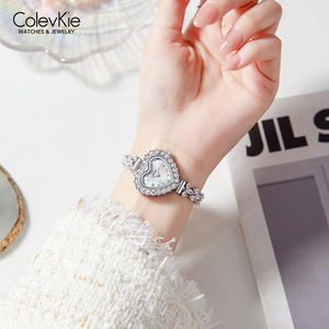 Montre pour femme ColevKie avec logo personnalisé, forme <span class=keywords><strong>de</strong></span> cœur, luxe, étanche, quartz, bracelet, OEM, simple, antique, élégante, montre pour femme - Product Image 4