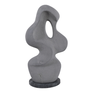 Moderna statuetta in ceramica con base in marmo, scultura per decorare casa, ufficio, soggiorno, mensola, tavolino da caffè. - Product Image 1