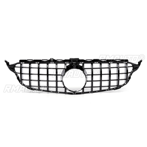กระจังหน้ารถยนต์สไตล์ GTR GT R สีดำ/เงิน สำหรับ Mercedes Benz W205 C200 C250 C300 C350 ปี 2015-2018 รุ่น 2 ประตู/4 ประตู - Product Image 3