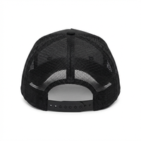Casquette de baseball trucker personnalisée à 6 panneaux en maille unie, bicolore, pour l'extérieur, avec impression numérique sur tissu effet néon cyberpunk et broderie 3D