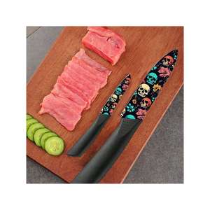 Juego de 2 Cuchillos de Cocina de Cerámica Multicolor, Duraderos y Afilados, Utensilios Domésticos para Mujeres y Bebés, Incluye Cuchillo para Frutas - Product Image 1