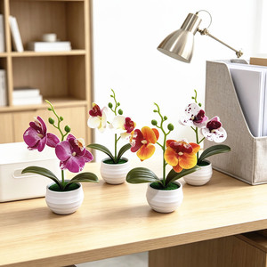 Planta Artificial en Maceta de Orquídea Phalaenopsis en Miniatura Paulon, Dos Flores, 17.5 cm de Alto, Decoración para el Hogar, Accesorio para Fotografía en Exteriores - Product Image 3