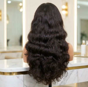 Perruque longue ondulée de qualité supérieure, noire naturelle, en cheveux humains, pour femmes, fournisseur en gros d'usine - Product Image 5