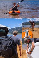 Kayak gonflable extérieur pour 2 personnes Bateau en PVC résistant à l'usure de 1.2mm d'épaisseur pour la dérive et la pêche Design portable
