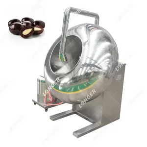 Máquina de revestimento de pedutos revestida, máquina totalmente automática de revestimento de açúcar chocolate e alêndoa com pérolas de tapioca