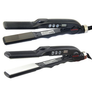 Plancha plana <span class=keywords><strong>de</strong></span> titanio para salón profesional <span class=keywords><strong>de</strong></span> la mejor marca, 220 ℃, turmalina cerámica, alisadores <span class=keywords><strong>de</strong></span> <span class=keywords><strong>pelo</strong></span> rápidos al por mayor - Product Image 6