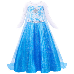 Robe de princesse Maxi en dentelle et perles pour filles, costume de <span class=keywords><strong>reine</strong></span> <span class=keywords><strong>des</strong></span> <span class=keywords><strong>neiges</strong></span>, pour fête printanière, robe de fête pour enfants, Halloween, Noël - Product Image 6
