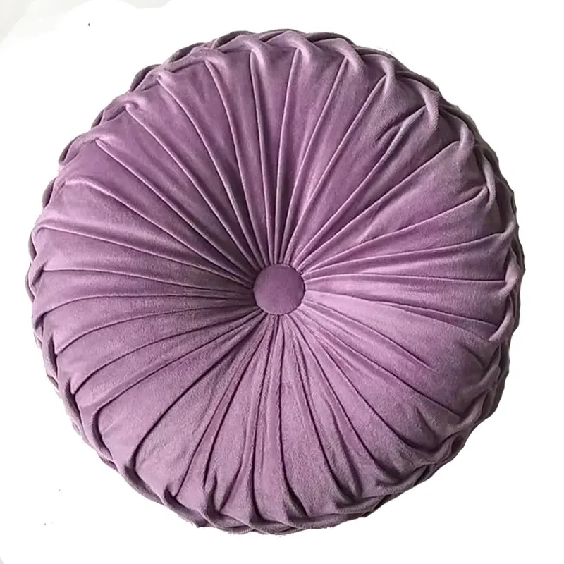 High Quality Velvet Home Decorative Floor Pumpkin Cushion Throw Pillow Round Sofa Cushions For Home Decor