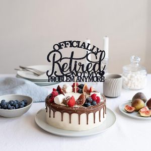 Adorno para Pastel <span class=keywords><strong>de</strong></span> Jubilación Oficial, Feliz Jubilación, La Leyenda se Retira, Decoración para Fiesta <span class=keywords><strong>de</strong></span> Jubilación - Negro Brillante - Product Image 5