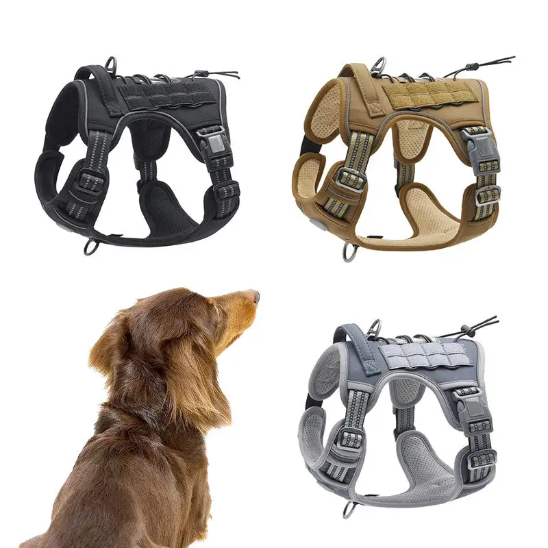 Wholesale Custom Nylon Pet Harness Adjustable Tactical Vest Dog Harness with Padded Vest