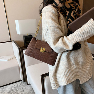 Phụ Nữ Kết Cấu Túi Xách Thời Trang Mới Chuỗi Messenger Túi Tất Cả Các Trận Đấu Phổ Biến Retro Nhỏ Túi Vuông - Product Image 2