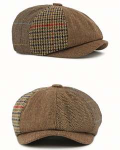 Gorra Newsboy a Rayas para Hombre y Mujer, Estilo Retro Otoño Invierno, Boina a Cuadros - Product Image 3
