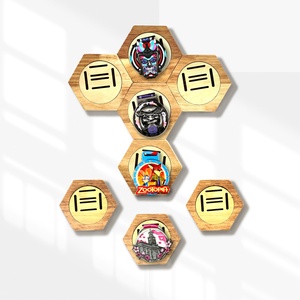 Hexagon Water Teardrop Soporte Para Medallas Display Custom <b>Frame</b> Bib Rack Wall Shelf Stand Wood Diy Sports Metal Medal Holder - Product Image 3