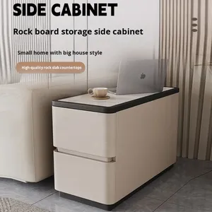 Movable Side <b>Table</b> Light Luxury High-<b>End</b> Feel Living Room Coffee <b>Table</b> Wood Side Cabinet A32 Stone Coffee <b>Table</b> A32 - Product Image 2