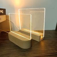 Lampe de table visuelle LED 3D, lampe holographique 3D, lampe à illusion d'optique LED, lampe en acrylique, décoration de table, personnalisation