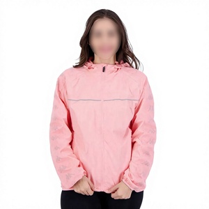 Chaqueta Rosa con Capucha Cortavientos para Mujer, Manga Larga, Cierre de Cremallera, Color Sólido, Ligera, para Primavera, con Logotipo Personalizado, Venta al Por Mayor 2026 - Product Image 1
