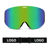 Vente en gros OEM Logo personnalisé Lunettes de ski anti-buée Lunettes de ski protectrices Lentille amovible Lunettes de ski personnalisées pour hommes femmes