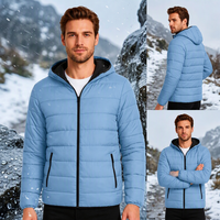 Veste matelassée légère à capuche pour homme AQTQ, veste d'hiver isolée en duvet