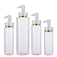 Bouteilles de luxe en PET doré de 100 ml à 250 ml avec logo personnalisé pour huile corporelle, flacons vides en plastique avec pompe pour lotion corporelle, flacon pompe pour nettoyant