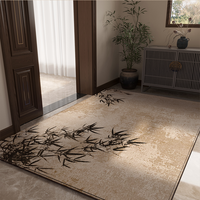 Nouveau tapis d'entrée en velours fin de style chinois, personnalisable, tissé à la machine, résistant à la saleté, lavable, antidérapant, pour animaux de compagnie
