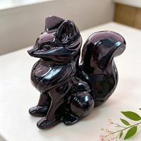 Figurine de renard sculptée à la main en pierre précieuse naturelle de 6 cm, statue d'animal en pierre semi-précieuse mixte, cristal de guérison, décoration, cadeau