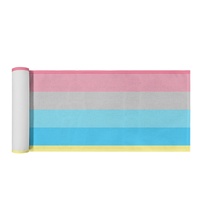 Chemin de table personnalisé en polyester arc-en-ciel Gay Genderflux, idéal pour les festivals, les rassemblements, les expositions et la décoration de fêtes à thème domestique