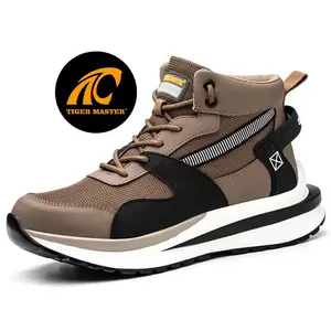 Zapato de seguridad con punta de acero a prueba de pinchazos y resistencia al ácido y aceite antideslizante para hombres